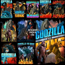 10 King Zilla Movie Designs Bundle PNG