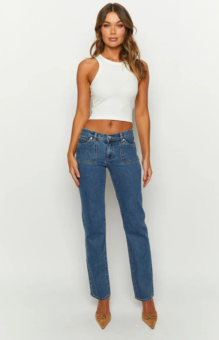 Abrand 99 Low Straight Elena Mid Wash Jeans