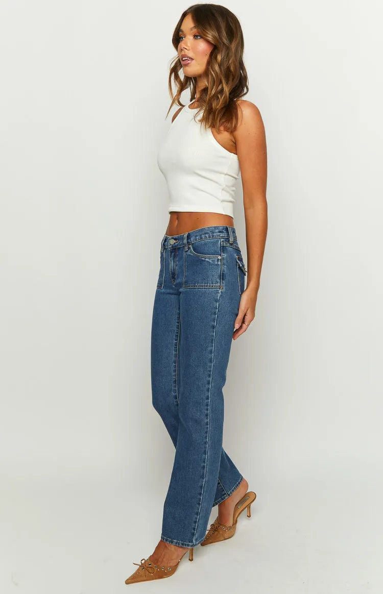 Abrand 99 Low Straight Elena Mid Wash Jeans