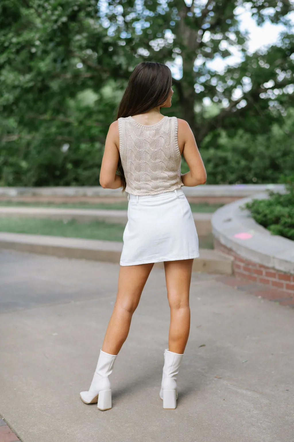 Annie Belted Skirt-Off White