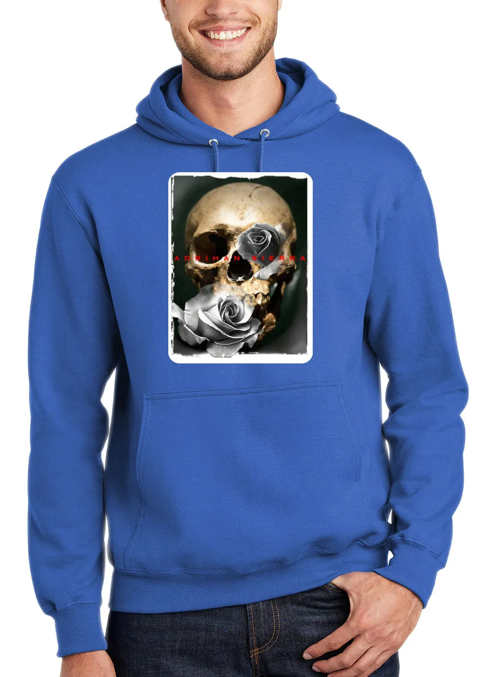 Art Society SIERRA SKULL ROSE HOODIE BLUE