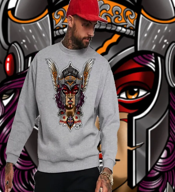 Art Society x Retro Kings VALKYRIE CREW SWEATER GREY