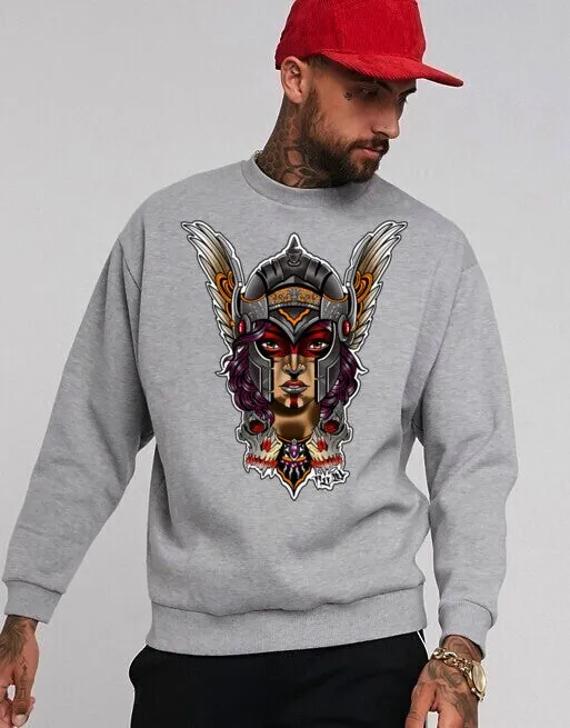 Art Society x Retro Kings VALKYRIE CREW SWEATER GREY