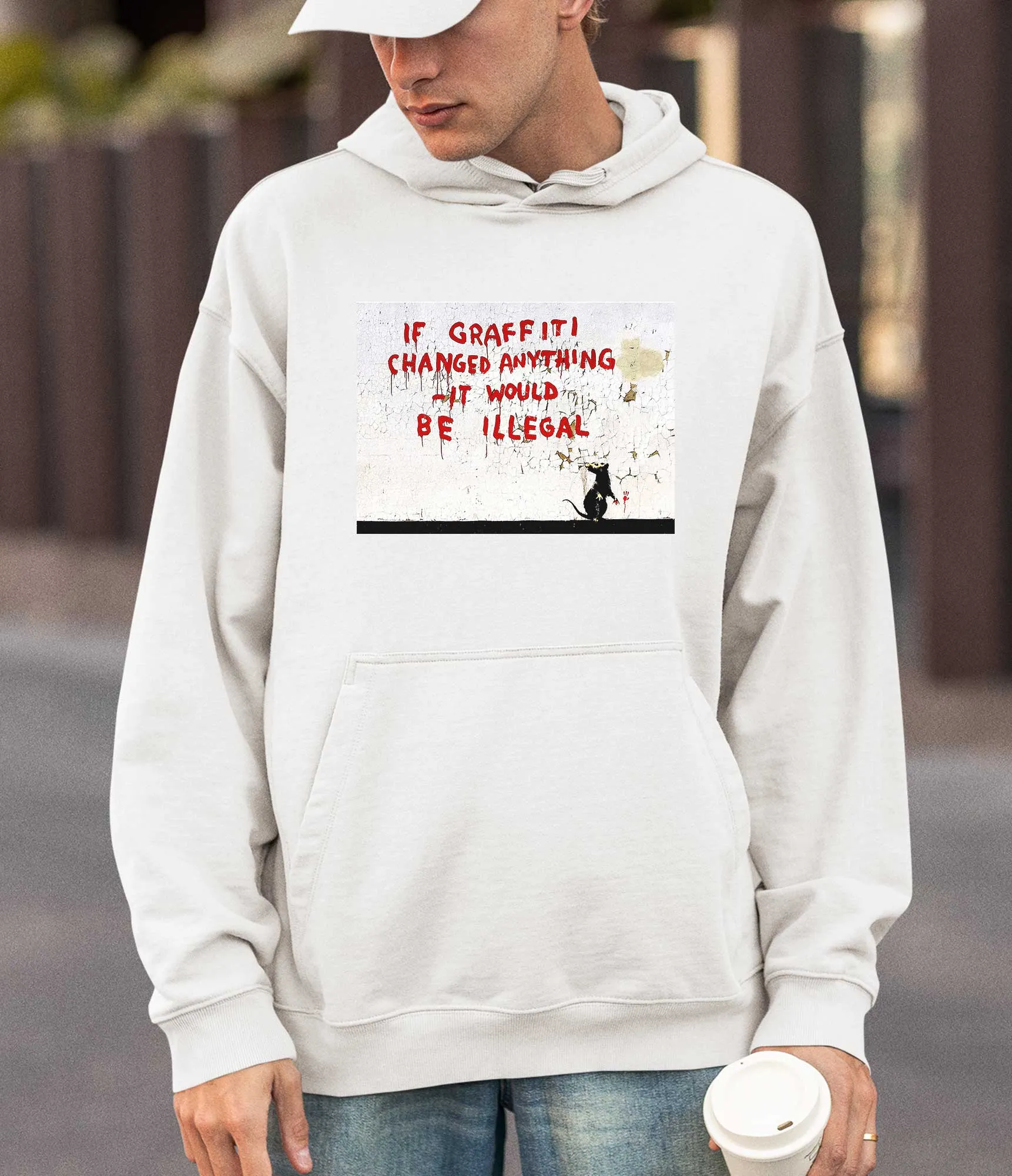 Banksy Hoodie - If Graffiti Changed Anything