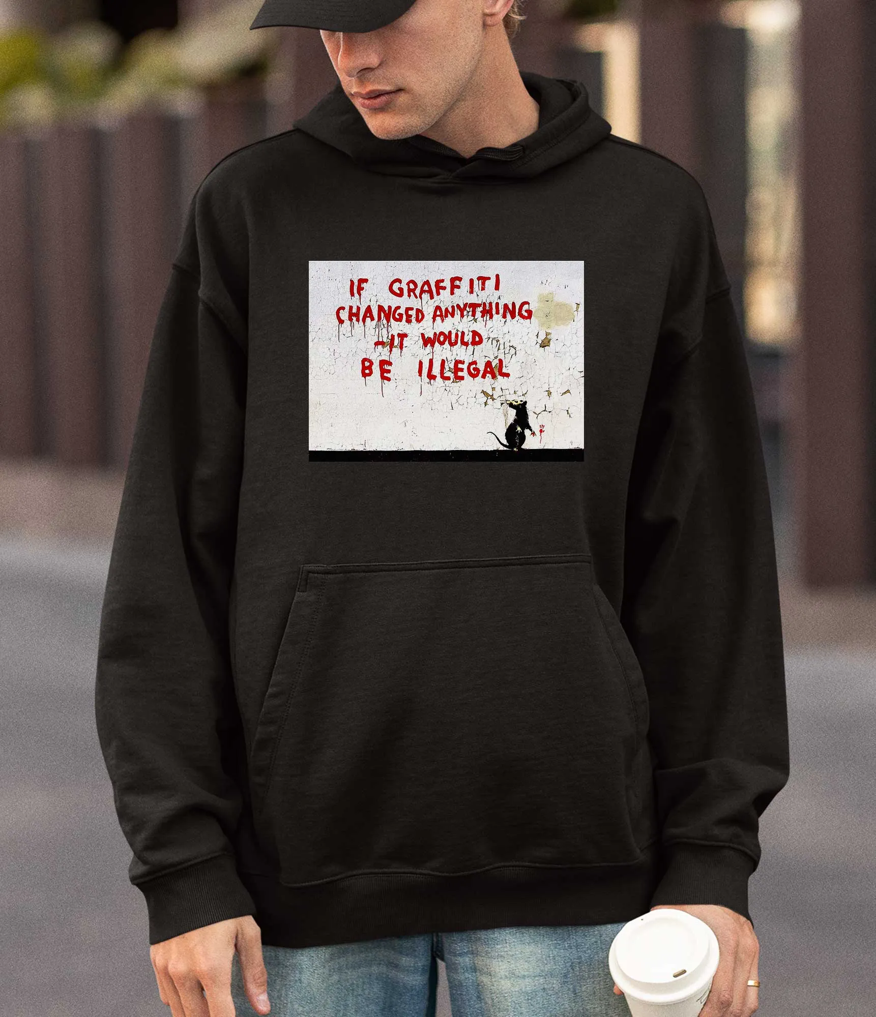 Banksy Hoodie - If Graffiti Changed Anything