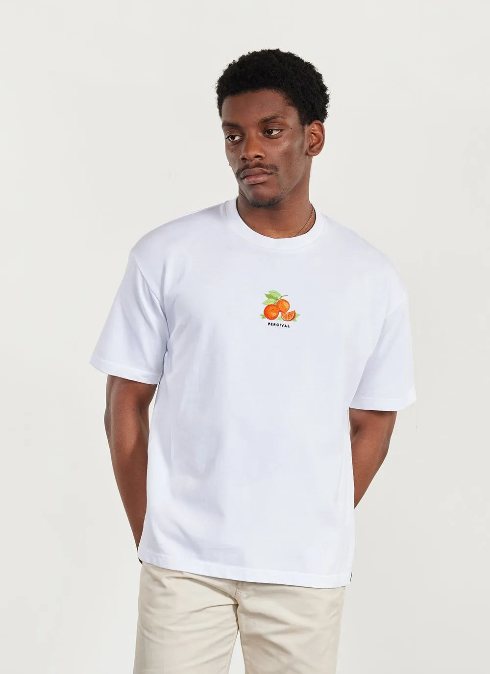 Citrus Oversized T Shirt | Embroidered Organic Cotton | White