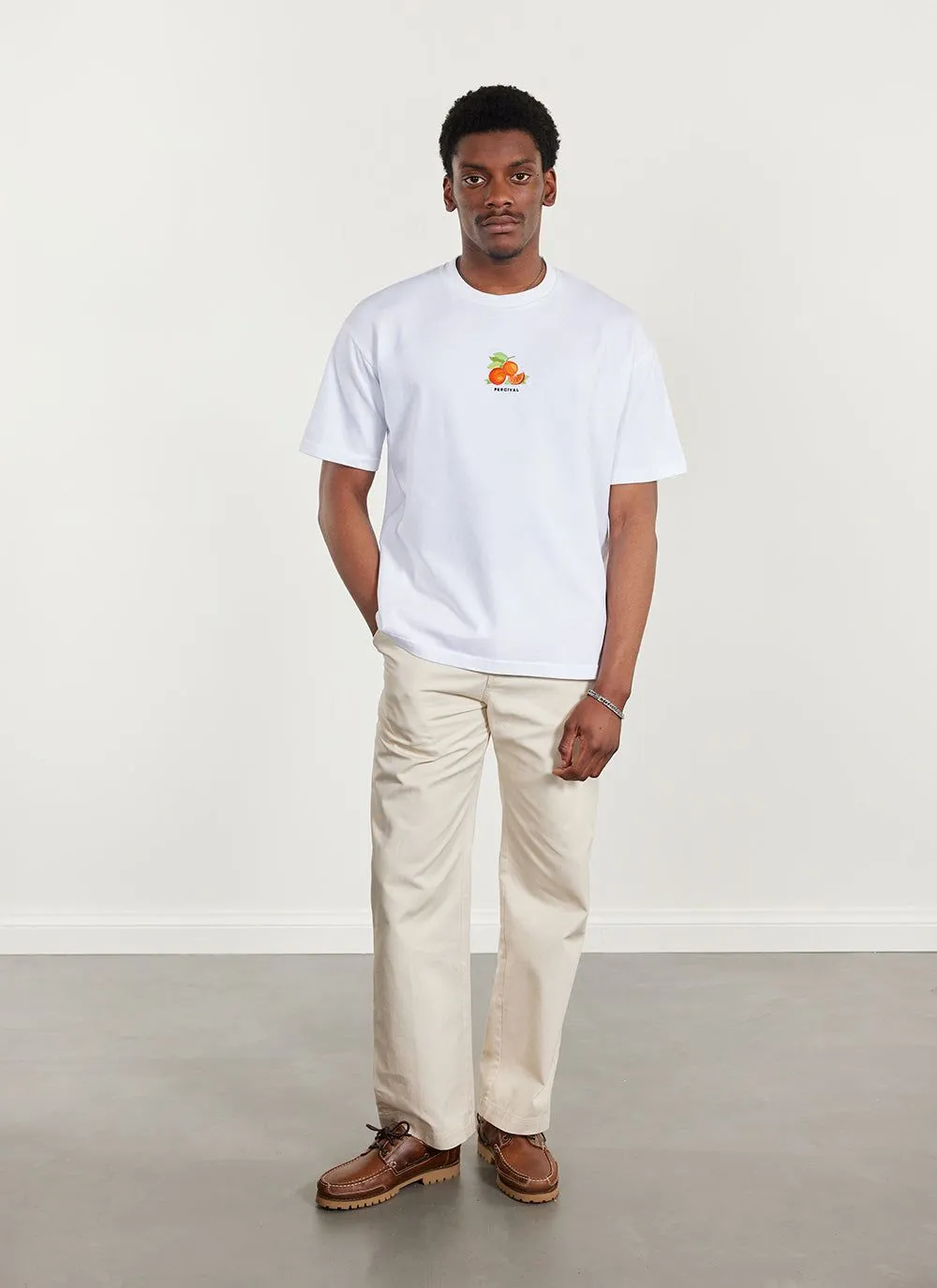 Citrus Oversized T Shirt | Embroidered Organic Cotton | White