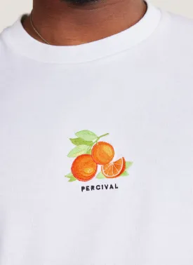 Citrus Oversized T Shirt | Embroidered Organic Cotton | White