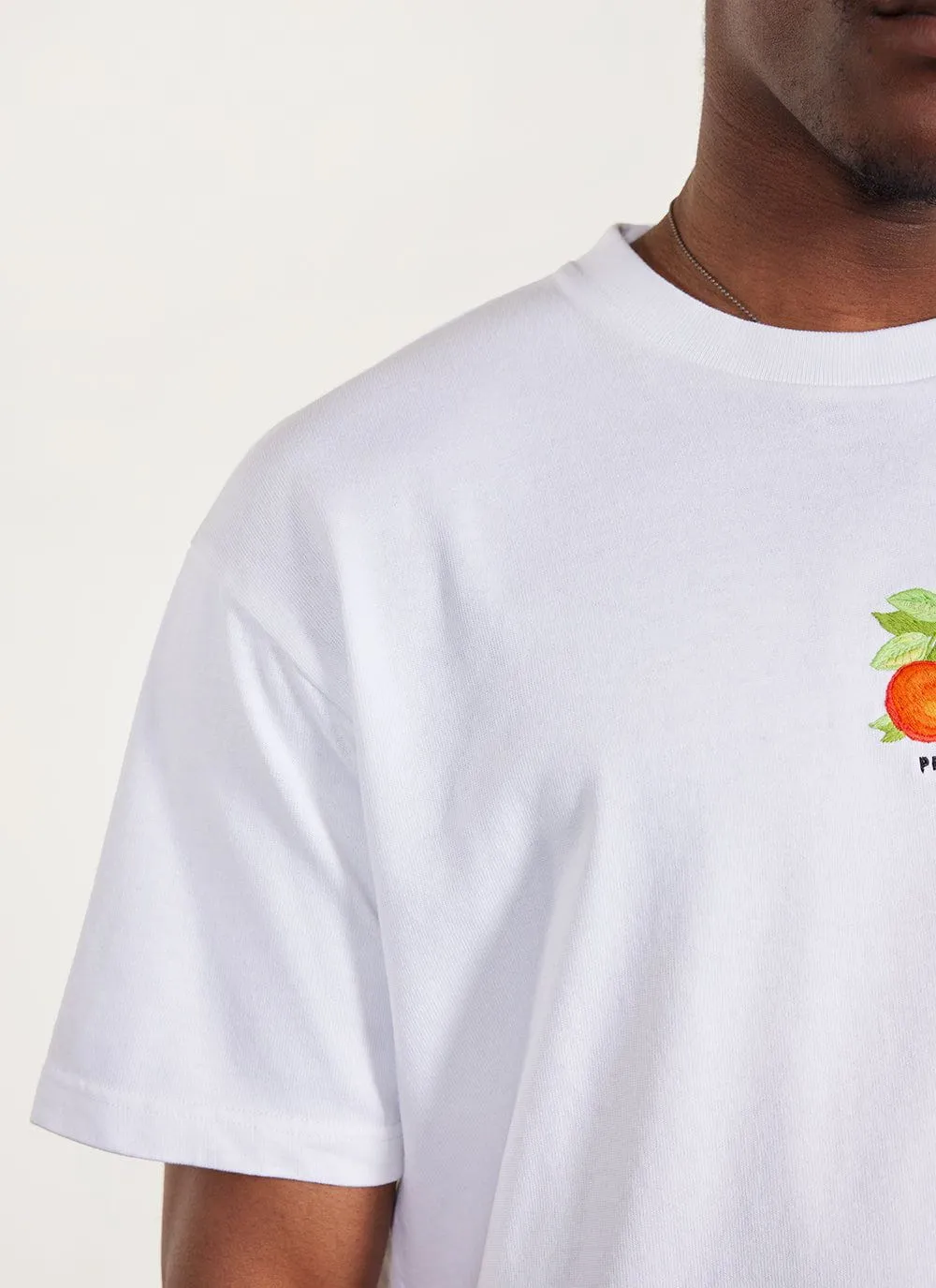 Citrus Oversized T Shirt | Embroidered Organic Cotton | White