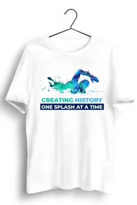 Creating History Graphic Printed White Tshirt