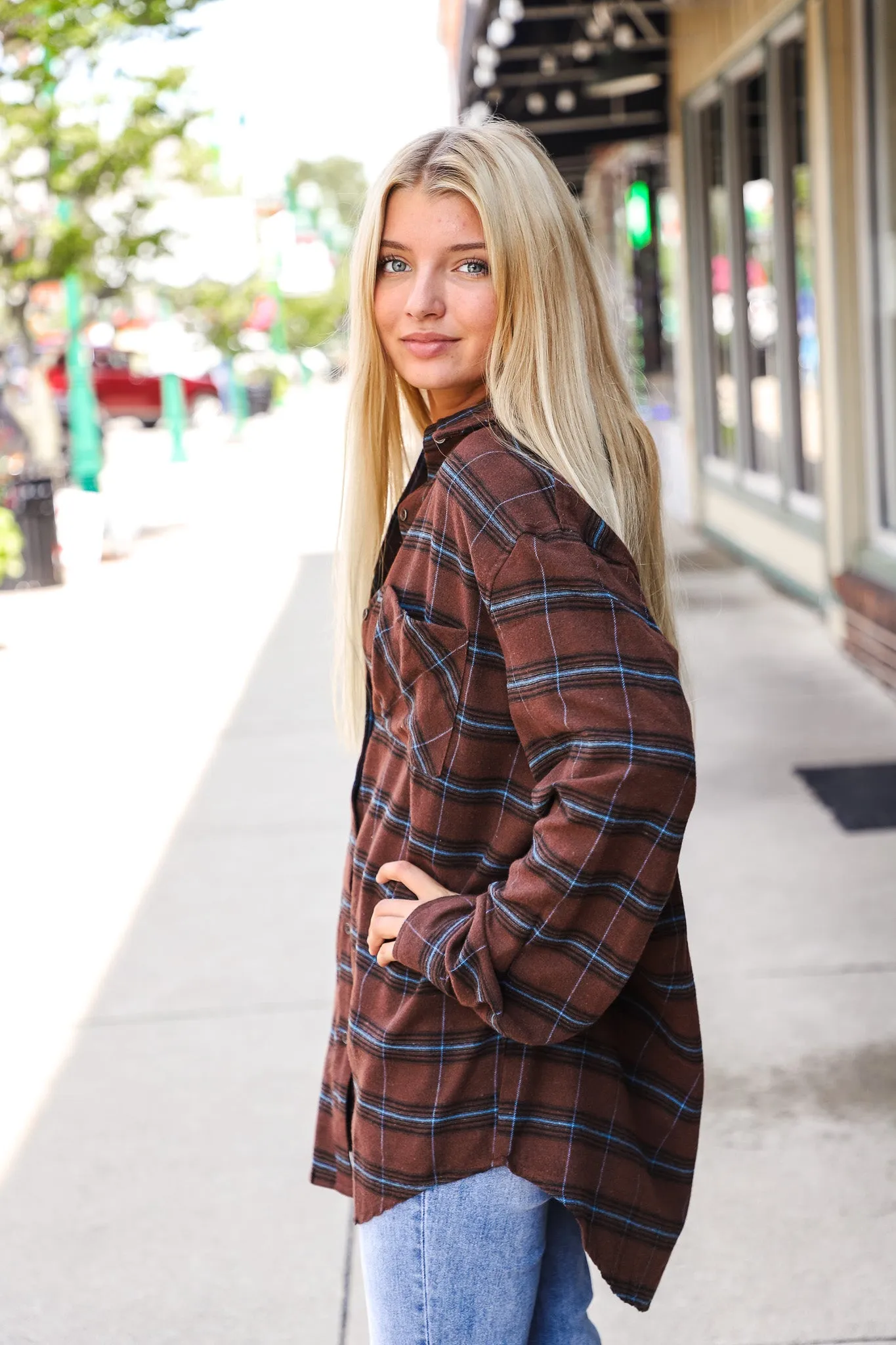 Dark Brown Mari Plaid Shirt