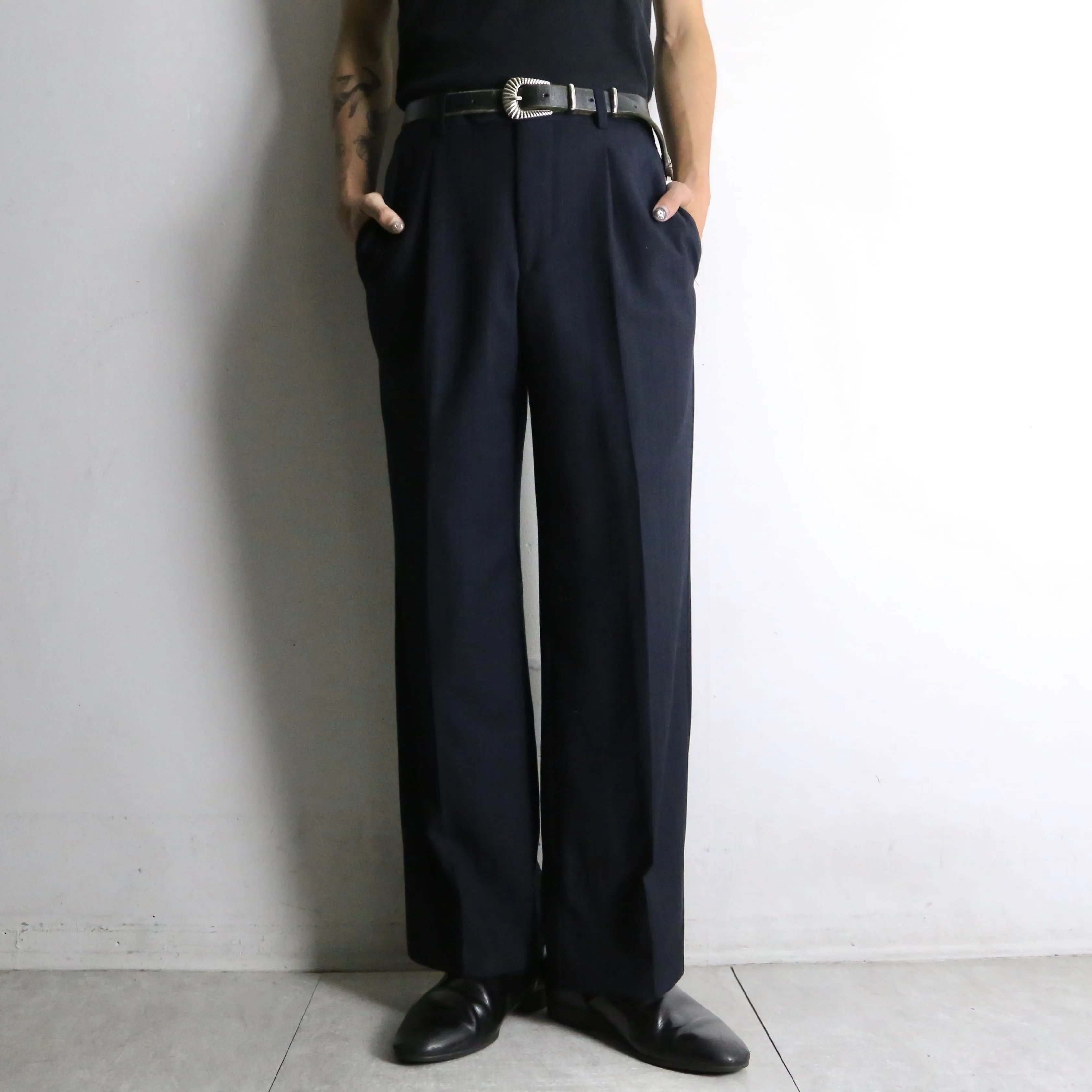 dark navy stripe slacks