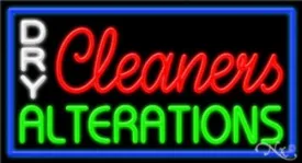 Dry Cleaners/Alterations Handcrafted Energy Efficient Real Glasstube Neon Sign