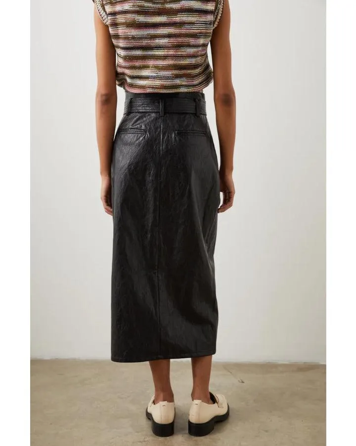 Edem Faux Crinkle Leather Skirt