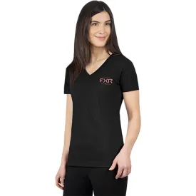 FXR Helium Premium V-Neck T-Shirt Black/Melon