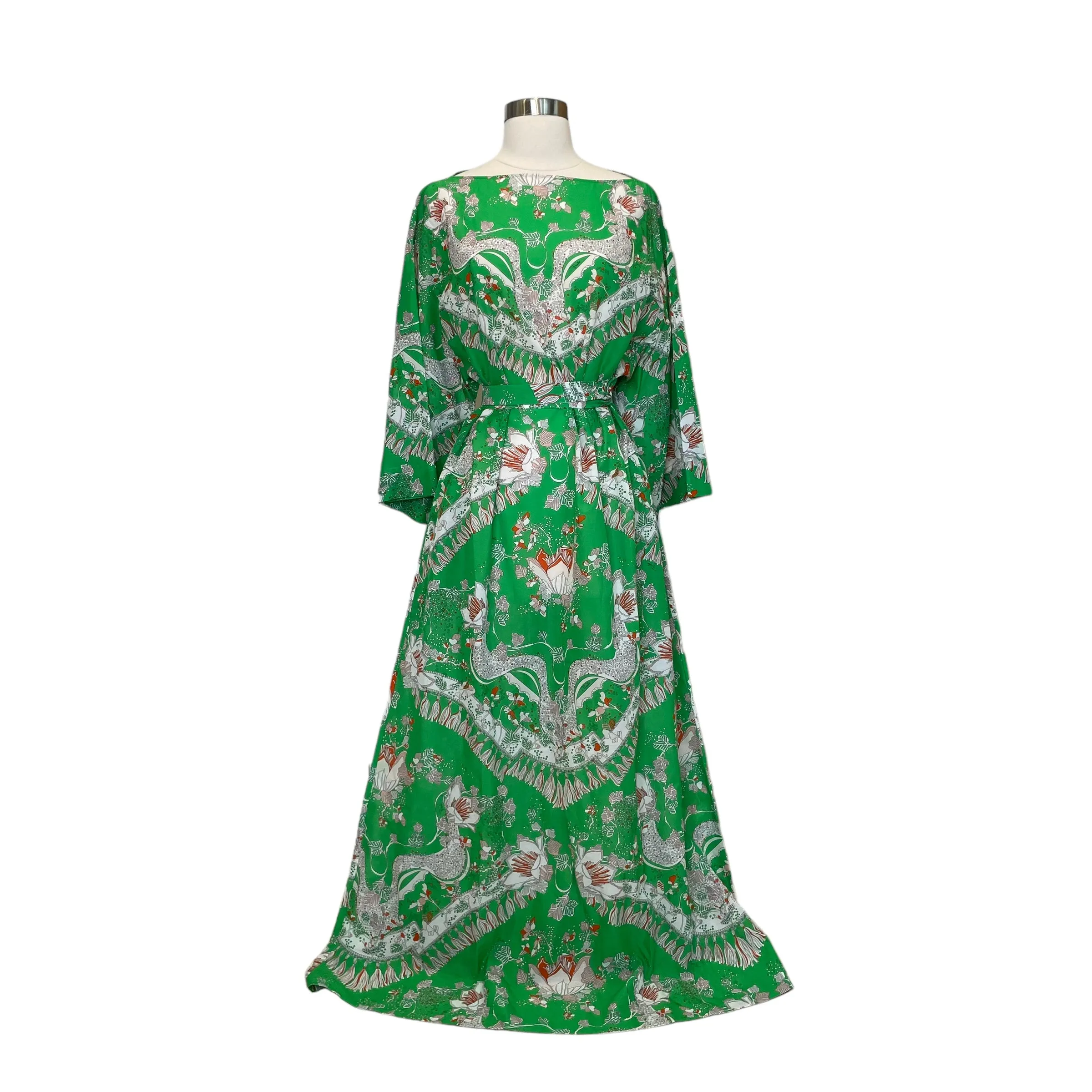 Green Printed Long Dress - 38