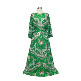 Green Printed Long Dress - 38