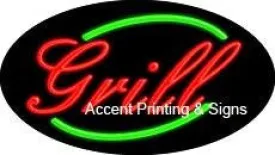 Grill Flashing Handcrafted Real GlassTube Neon Sign