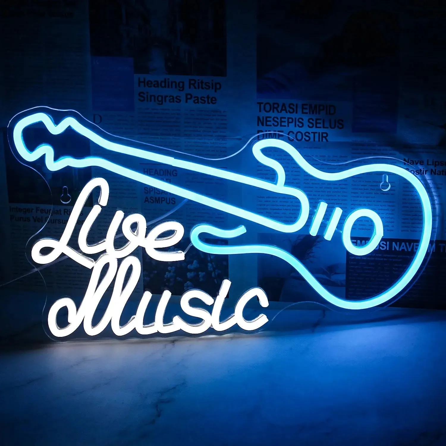 Guitar Rock and Roll Neon Signs Music Led Neon Light Art Wall Decor for Game Room Music Party Rock Studio Bar Disco Party Neon