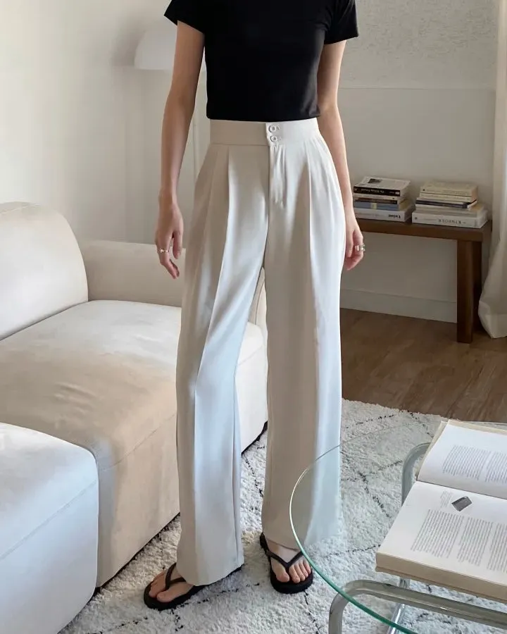 High-Waist Bending Slacks