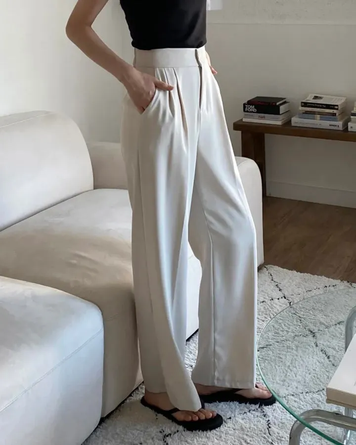 High-Waist Bending Slacks