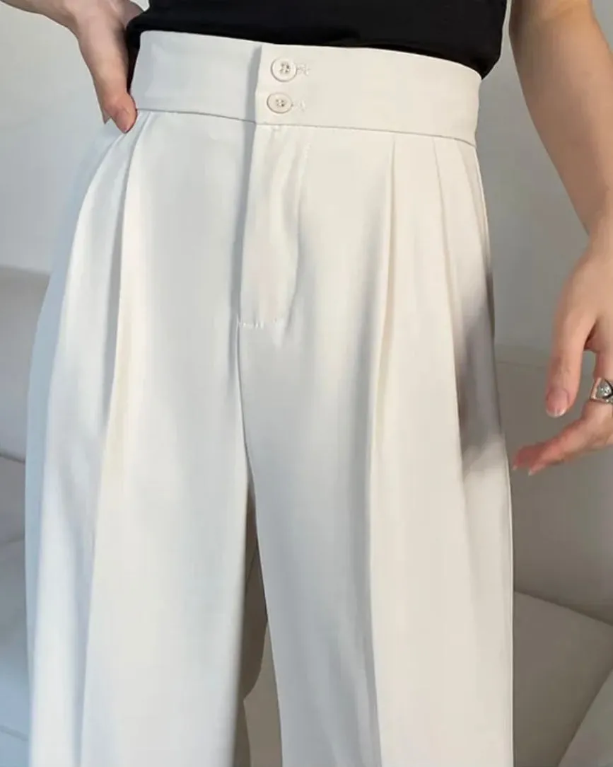 High-Waist Bending Slacks