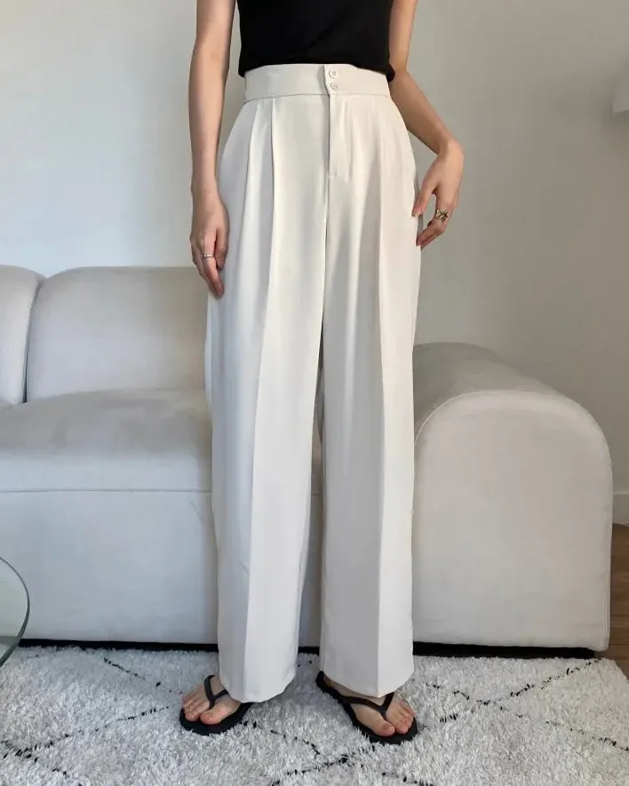 High-Waist Bending Slacks