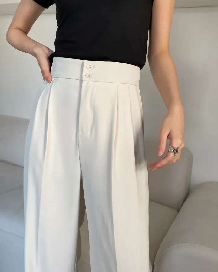 High-Waist Bending Slacks