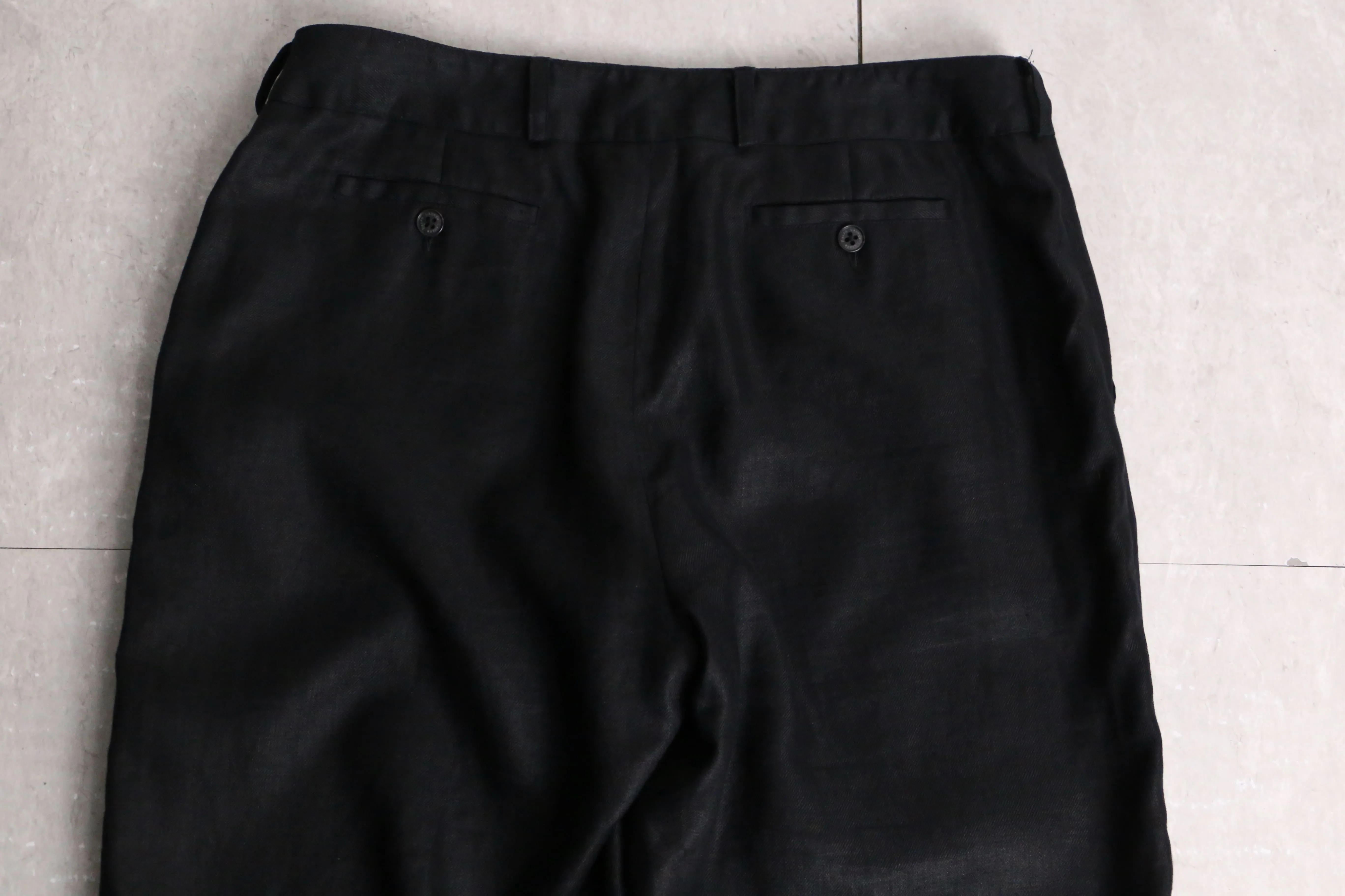 “LAUREN” black wide linen pants