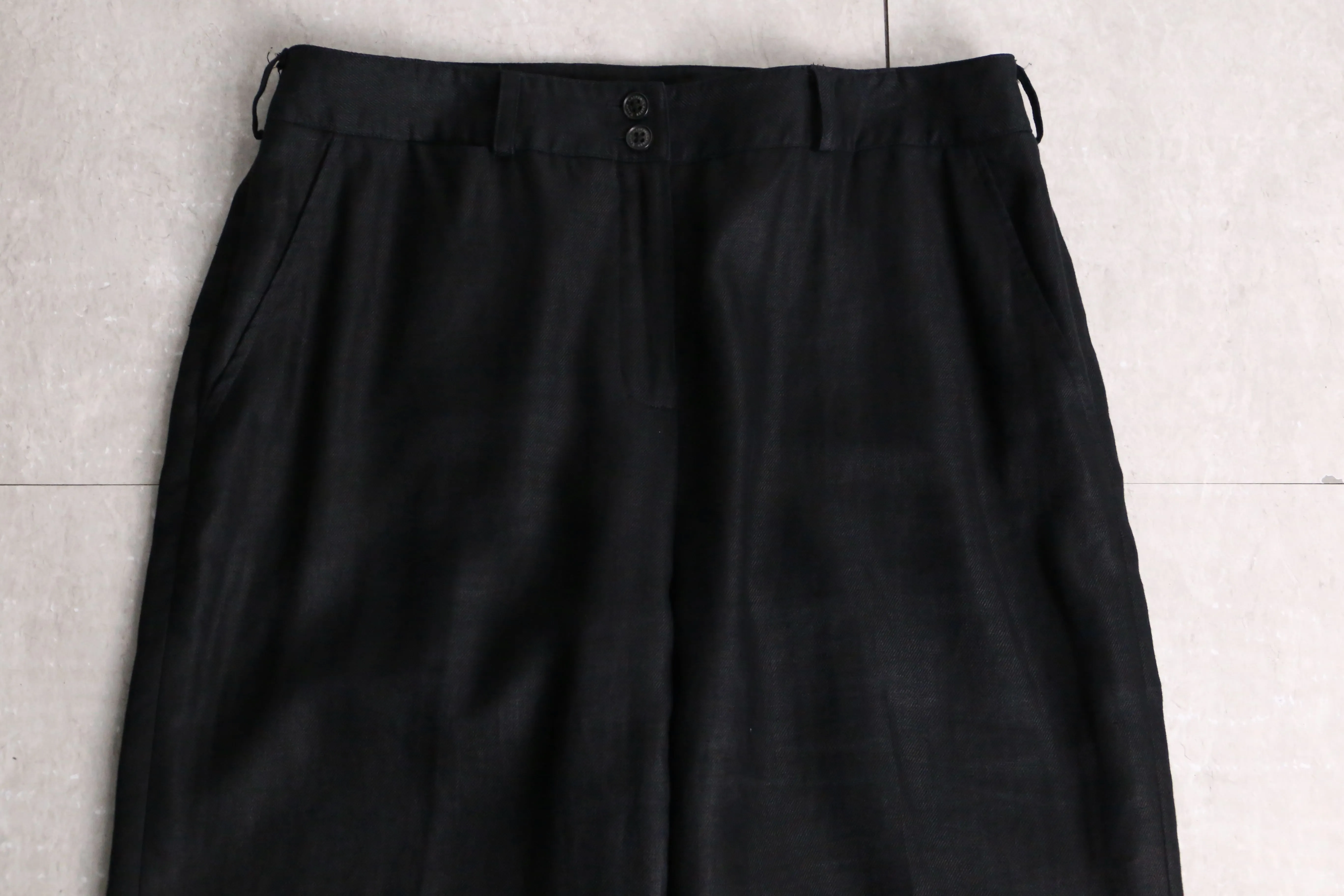 “LAUREN” black wide linen pants