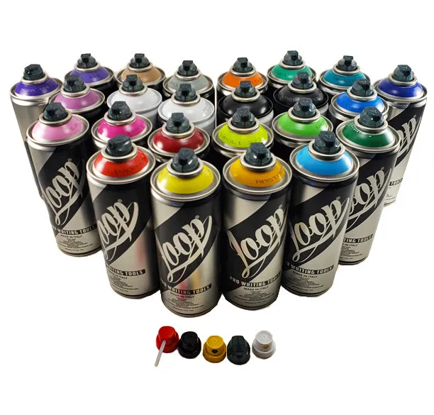 Loop Spray Paint Set of 24 400ml Cans - Master Color Set