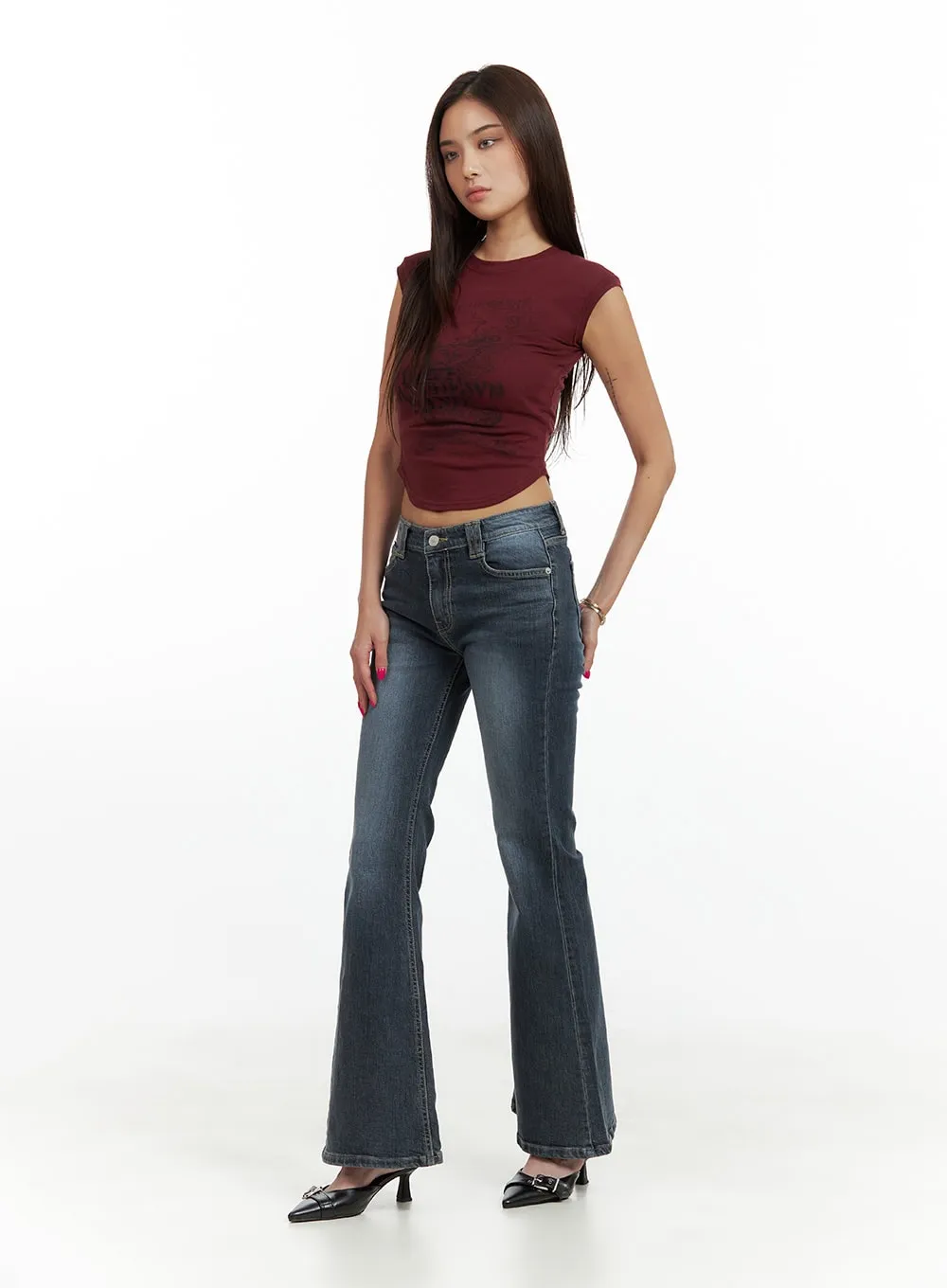 Low Rise Bootcut Jeans CU417