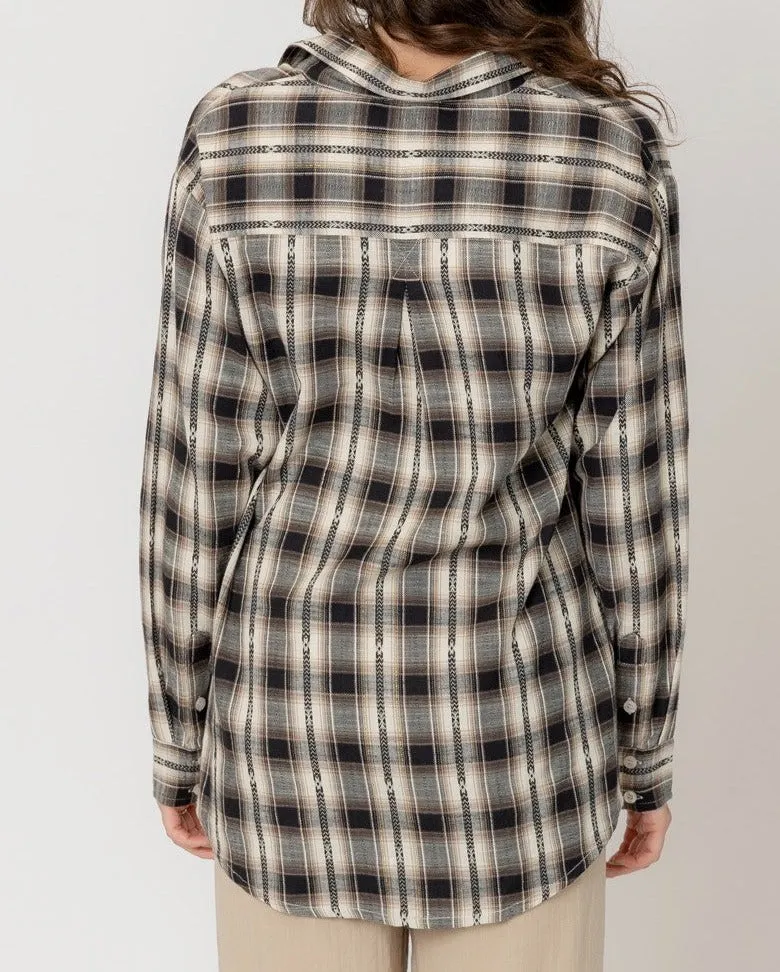 LUREX PLAID BUTTON UP SHIRT