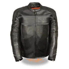 Men’s Black Reflective Band & Piping Scooter Jacket