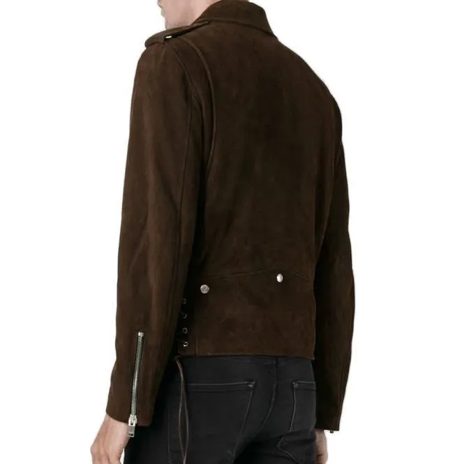 Men's Fringe Motorcycle Suede Jacket Men's Clothing, Men's Cow Boy Brown Western Jacket