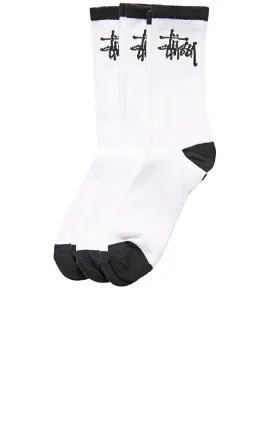 Mens Graffiti Crew Sock White 3 Pack