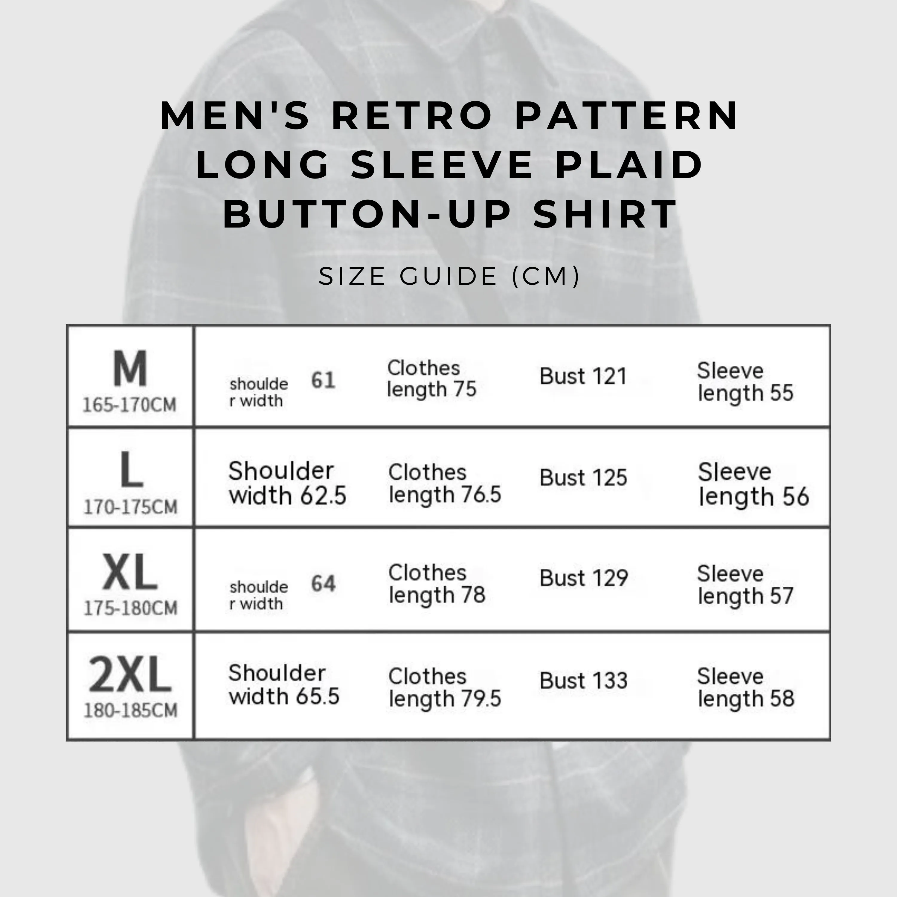 Men's Retro Pattern Long Sleeve Plaid Button-up Shirt