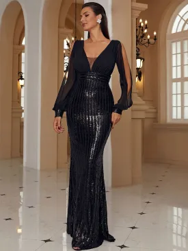 Mermaid Black Prom Dress XH2075