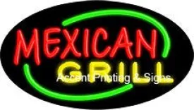 Mexican Grill Flashing Handcrafted Real GlassTube Neon Sign