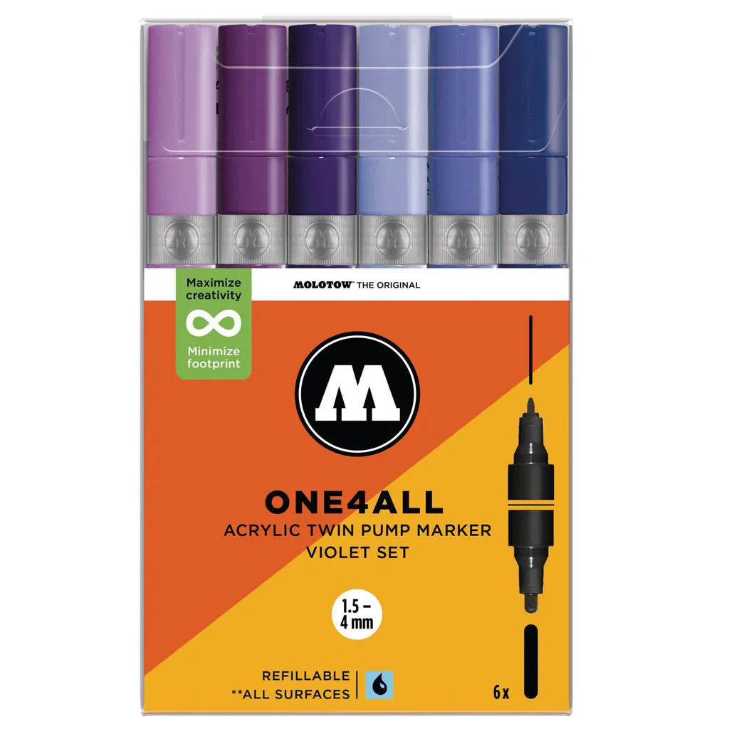 Molotow One4All Acrylic Twin Pump Marker Sets