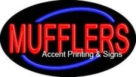 Mufflers Flashing Handcrafted Real GlassTube Neon Sign