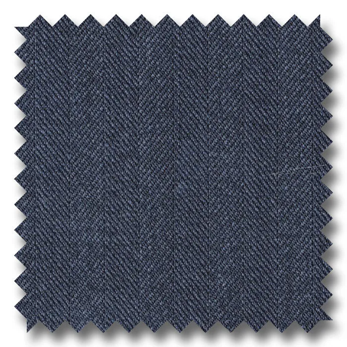 Navy Solid Herringbone Super 110's Wool