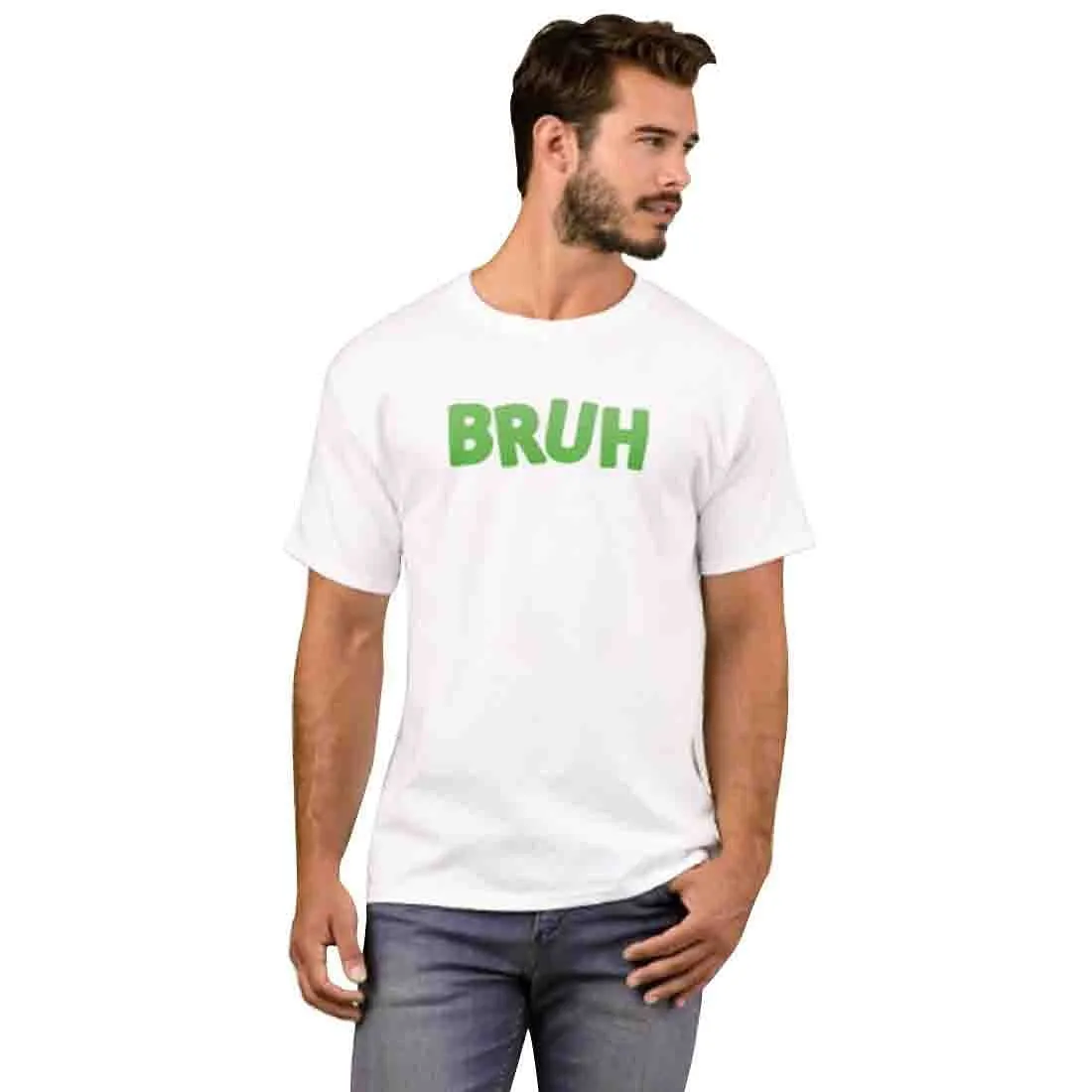 Nutcase Designer Round Neck Men's T-Shirt Wrinkle-Free Poly Cotton Tees - Bruh