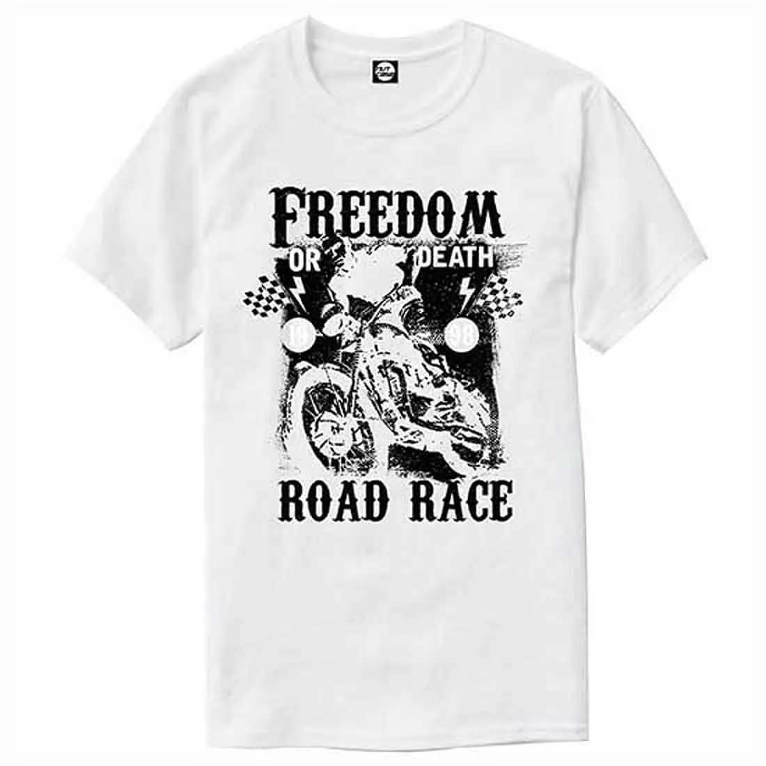 Nutcase Designer Round Neck Men's T-Shirt Wrinkle-Free Poly Cotton Tees - Freedom Road Race