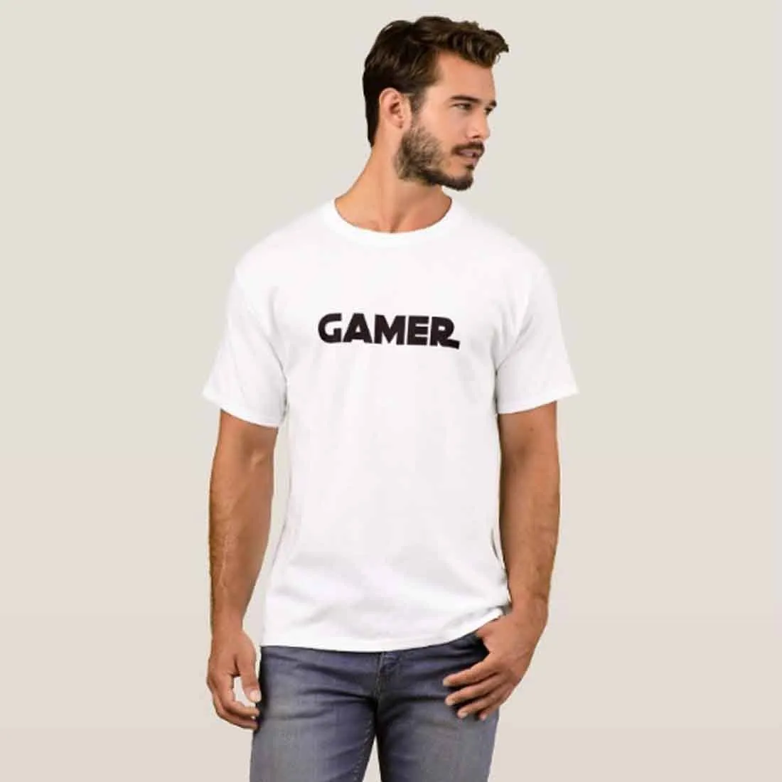 Nutcase Designer Round Neck Men's T-Shirt Wrinkle-Free Poly Cotton Tees - Gamer