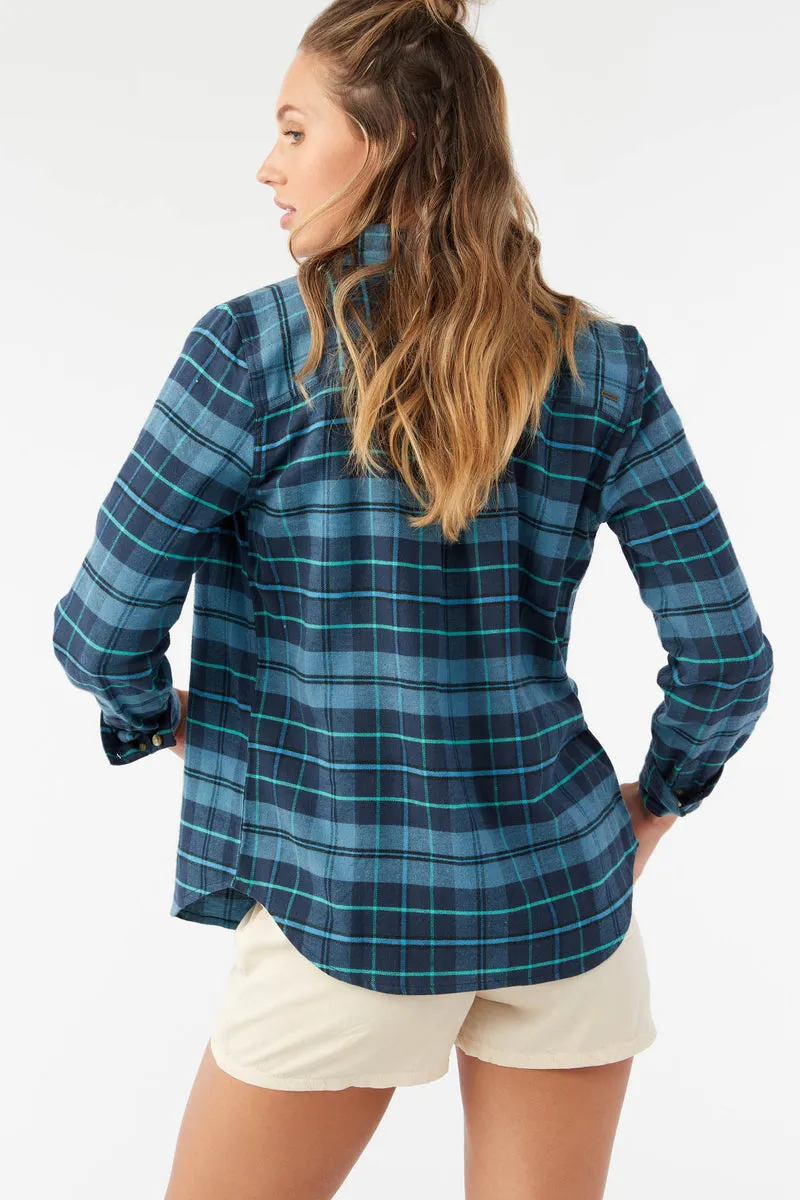 O'Neill Nash Flannel L/S Shirt-Storm Blue