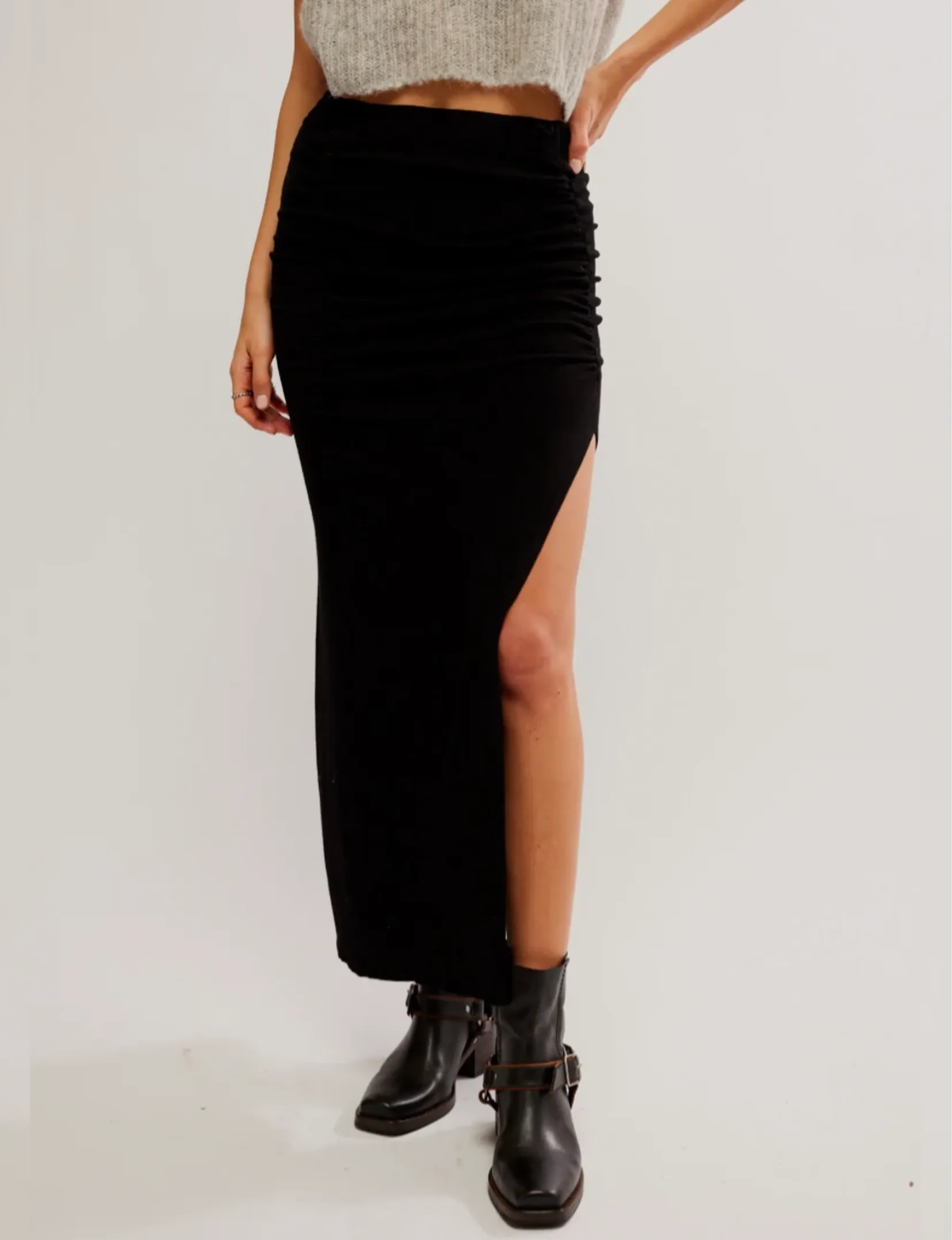 Peak Show Maxi Skirt, Black