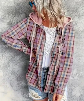 Pink Plaid Hoodie