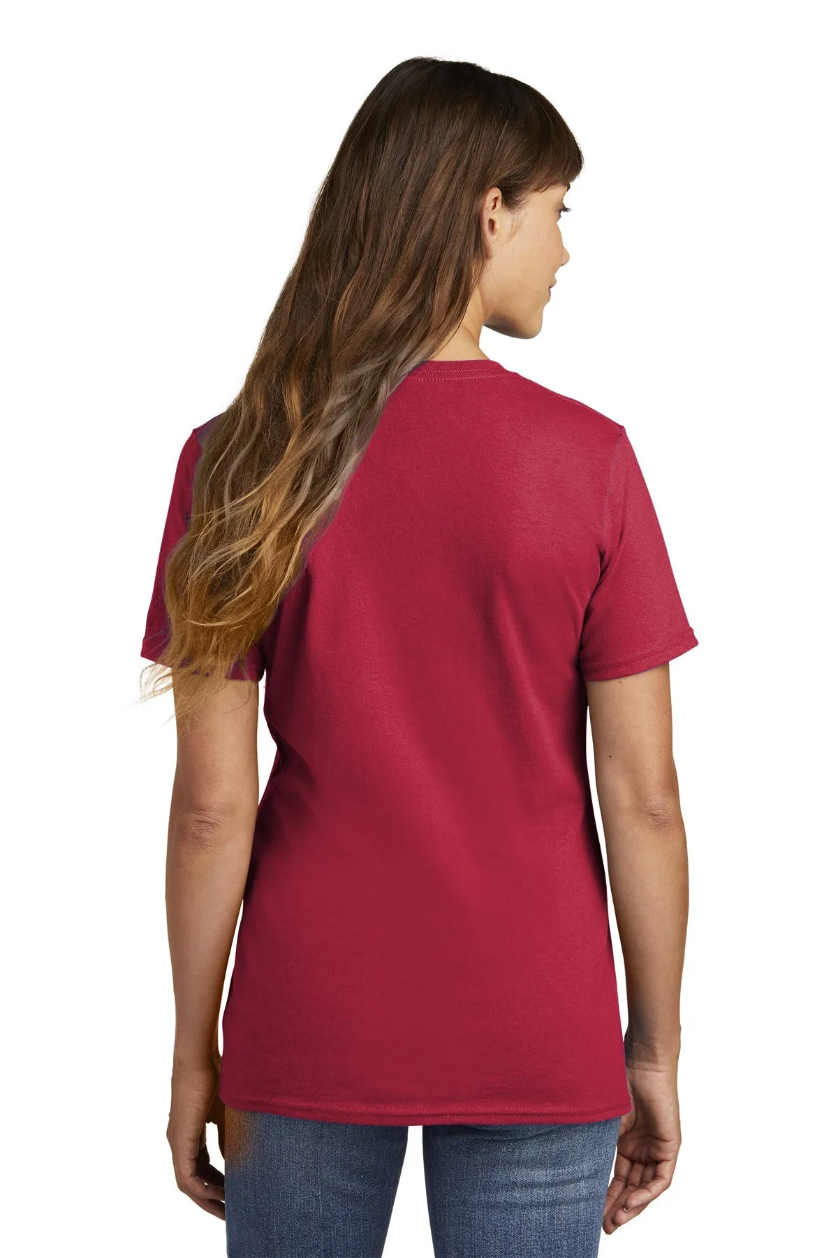 Port & Company Ladies Customized Core Cotton Tee's, Red