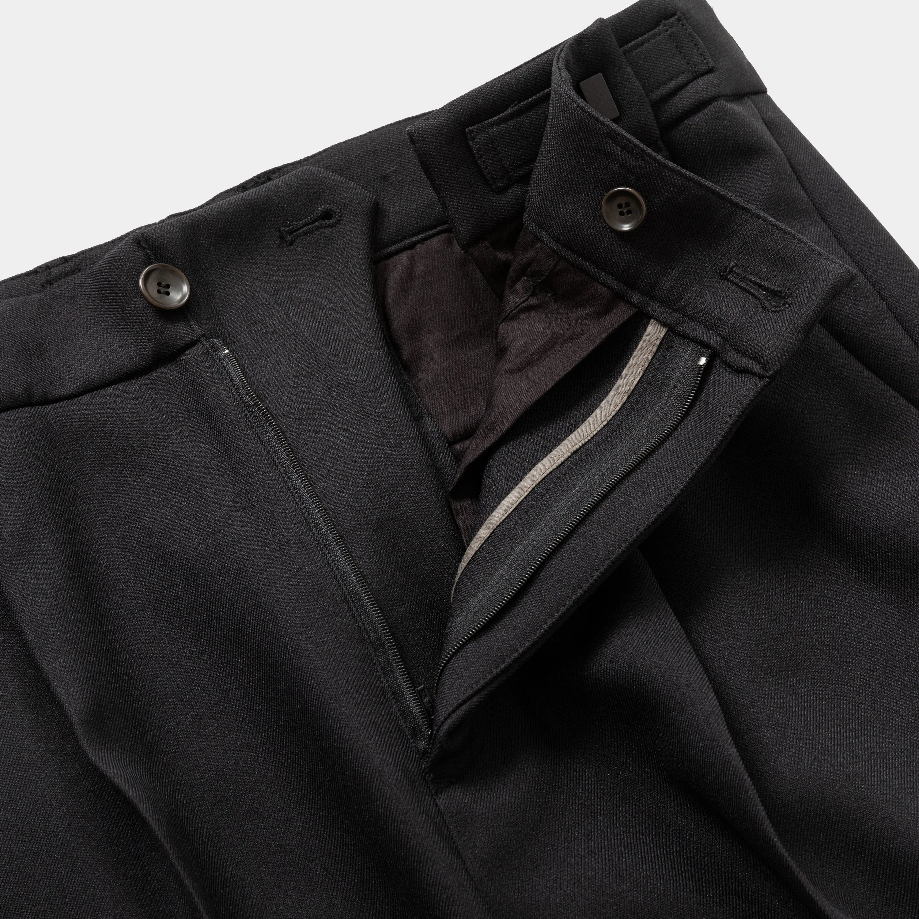 Side Zip Polyester Slacks(Off Black)/MW-PT23203